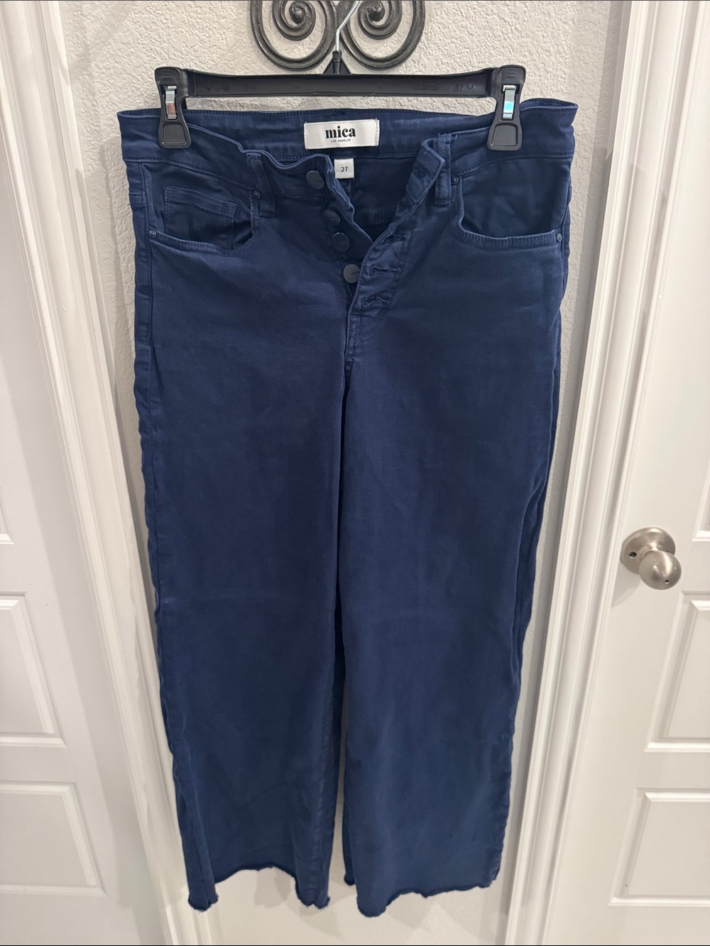 Mica Wide-Leg High-Rise Jeans in Deep Navy